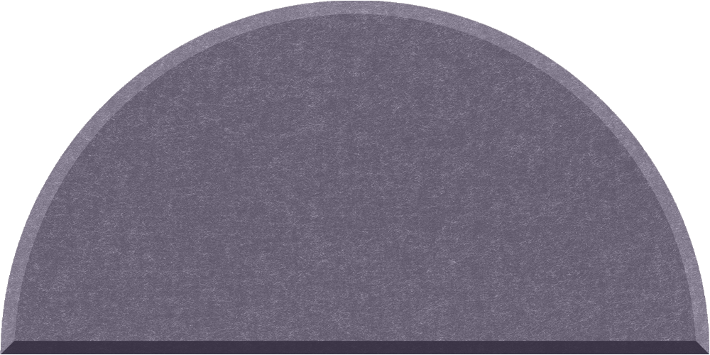 Small half circle felt tile in Wisteria