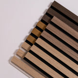 Wood slat samples in an open box