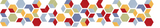 Geometric hexagon pattern in red, gold, blue, and green tones arranged in repeating rows.