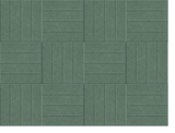 Green ceramic tile with geometric linear pattern and horizontal rectangular sections.
