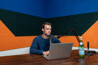Podcast Wall Blue Green Orange Felt Right Design