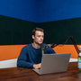 Podcast Wall Blue Green Orange
