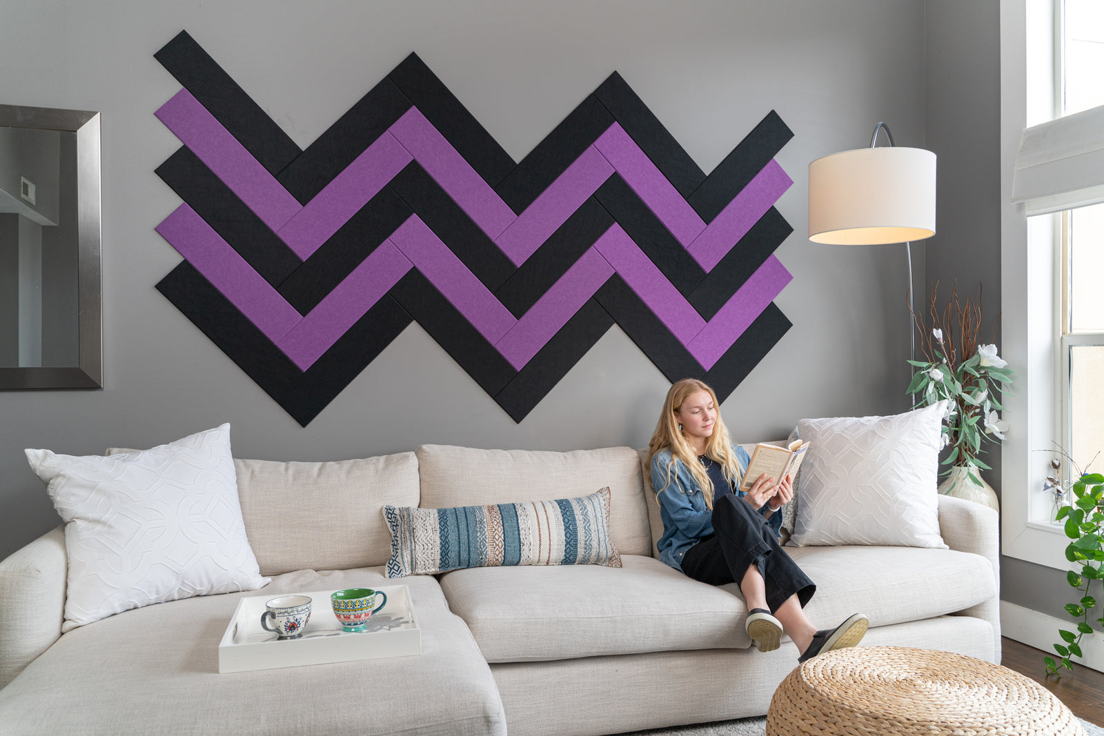 Lavender Herringbone