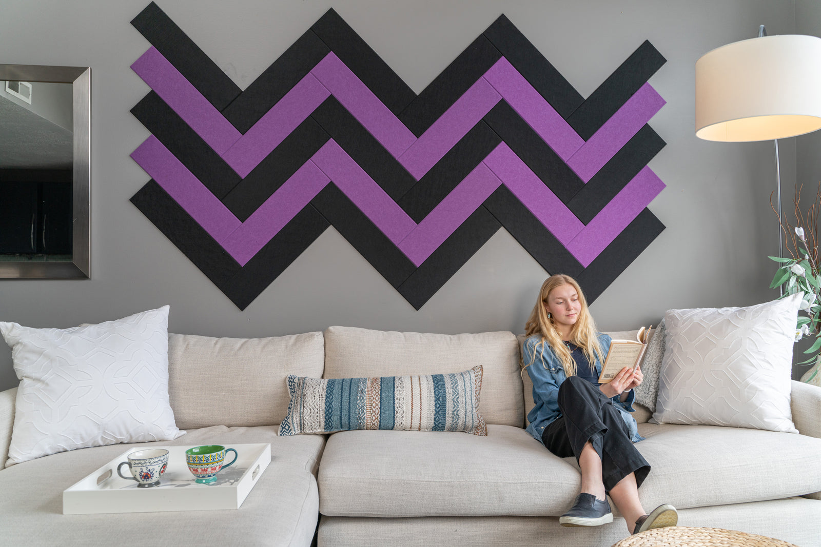 Lavender Herringbone