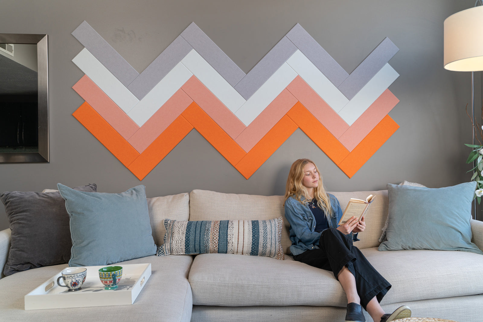 Grapefruit Herringbone