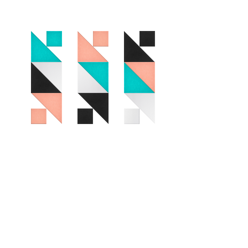 Coral Aqua Zinc Triangles Design